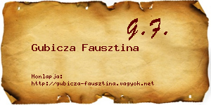 Gubicza Fausztina névjegykártya